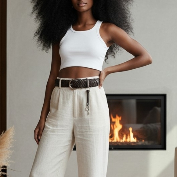 Michael Kors Dark Brown Woven/Braided Equestrian MK Charm Belt NWOT - Picture 3 of 13